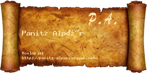 Panitz Alpár névjegykártya